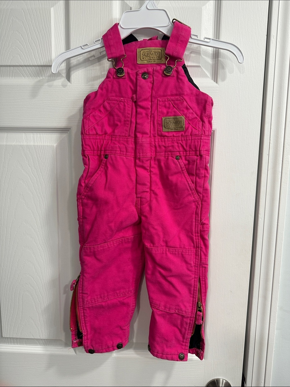 Kids Hot Pink Insulated Bib Overalls